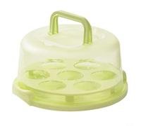 PP Plastic Cake Storage Box 8 Inch Secure Lid(Green)