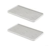PP Plastic Double-Layer Drain Tray 31x17cm White