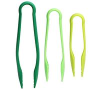 PP Plastic Kitchen Tongs Set 3 Pack Food Grade Not Slip Grip Salad Tongs for BBQ Grilling Cooking Baking 3 tailles Green