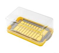 PP+PS Récipient à fromage et beurre avec grille en acier inoxydable 304, couvercle anti-déversement, fourchette à beurre pratique, boîte à trancheuse à beurre, pour intérieur et extérieur (L)