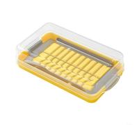 PP+PS Récipient à fromage et beurre avec grille en acier inoxydable 304, couvercle anti-déversement, fourchette à beurre pratique, boîte à trancheuse à beurre, pour intérieur et extérieur (S)