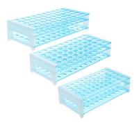 PP Support pour Tubes à Essai 50 Trous 3 Pièces | Organisateur Léger, Rangement Facile, pour Tubes à Centrifuger et Essais, Usage Recherche et Expériences