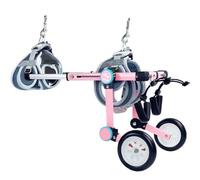 PP-Vic Boueurs À Animaux De Compagnie Pliables, Poussette De Compagnie/Accolades De Jambe, Aide À La Réhabilitation des Pattes Postérieures, Fauteuil Roulant pour Chiens Portable,XXXS Pink b