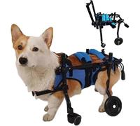 PP-Vic Boueurs pour Animaux De Compagnie en Aluminium, Fauteuil Roulant À 4 Roues avec des Accolades De Jambes Et Un Support De La Hanche, Un Chien Handicapé Aider Walker pour Les Animaux,S