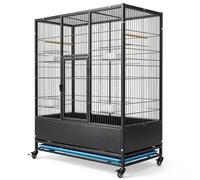PP-Vic Cage D'élevage De Perroquets en Fer Forgé Robuste, Une Villa Luxueuse Et Spacieuse pour Les Grands Oiseaux, Comprend des Mangeoires Et des Perchoirs, Offrant Un Grand Espace De Vol