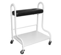 PP-Vic Chariot De Spa Portable Pour Bain De Pieds Avec Roulettes,Support De Nail Art À Double Couche Sur Pied Pour Salon De Beauté,Support De Repose-Pieds-Station De Massage Des Pieds,Noir