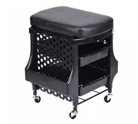 PP-Vic Chariot De Spa Pour Les Pieds, Chariot De Pédicure Avec Repose-Pieds Et Tiroir De Rangement À 2 Niveaux, Repose-Pieds De Manucure À Domicile Avec Roulettes Pour Une Utilisation,Noir