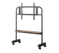 PP-Vic Chevalet d'art Roulant pour Écran LCD LED 32-75 Pouces, Support D'affichage Mobile pour Studio TV, Support D'accessoires en Acier Inoxydable avec Plateau De Rangement,Black+1 Layer