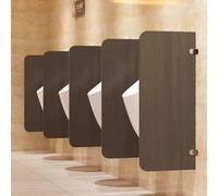 PP-Vic Cloisons D'urinoir Pour Hommes, Cloisons De Toilettes, Cloisons De Salle De Bain Au Sol Avec Ferrures En Acier Inoxydable, Cloisons D'urinoir Murales, Adaptées Aux Hôtels, Écoles,2pcs gray