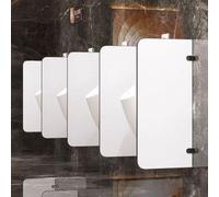 PP-Vic Cloisons D'urinoir Pour Hommes, Cloisons De Toilettes, Cloisons De Salle De Bain Au Sol Avec Ferrures En Acier Inoxydable, Cloisons D'urinoir Murales, Adaptées Aux Hôtels, Écoles,2pcs white