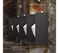 PP-Vic Cloisons D'urinoir Pour Hommes, Cloisons De Toilettes, Cloisons De Salle De Bain Au Sol Avec Ferrures En Acier Inoxydable, Cloisons D'urinoir Murales, Adaptées Aux Hôtels, Écoles,1pcs black