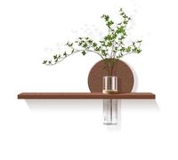 PP-Vic Décoration Murale Deux En Un Combinant Une Peinture Murale Et Un Vase, Cette Jardinière Murale 3D Présente Un Design Artistique De Salon Moderne Avec Des Plantes Artificielles,60x30cm