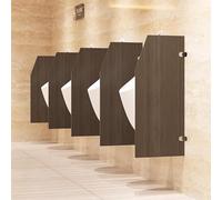 PP-Vic Ensemble De 2 Cloisons D'urinoir, Cloisons De Salle De Bain Au Sol, Paravents De Toilettes Avec Ferrures En Acier Inoxydable, Paravents D'urinoir Muraux, Adaptés Aux Lieux Publics,Gris