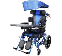 PP-Vic Fauteuil Roulant Mobile Pour Paralysie Cérébrale, Fauteuil Roulant De Transport Entièrement Inclinable En Alliage D'aluminium Médical, Fauteuil Roulant Manuel Pliable,Child+awning