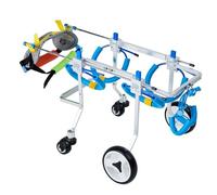 PP-Vic Fauteuil Roulant pour Chien avec Support pour Les Jambes, Aide À La Rééducation des Pattes Arrières Réglable sur 4 Roues, Fauteuil Roulant pour Animaux De Compagnie,Aluminium,XS
