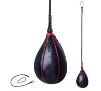 PP-Vic Petit Sac De Boxe en Cuir Épais, Sac De Boxe Robuste, Convient Aux Adultes Et Aux Enfants, Coups De Poing Puissants, Peut Être Utilisé pour Les Crochets, Les Uppercuts, Les Coups,Noir