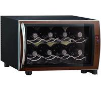 PP-Vic Petit Thermostat À Vin 8 Bouteilles, Cave À Vin Autonome Et Intégrée, Réfrigérateur Thermostat De Comptoir En Acier Inoxydable, Fonctionnement Silencieux, Stockage Divisé Pour Boissons, Thé