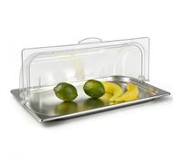 PP-Vic Plateau De Buffet À Roulettes, Récipient De Présentation De Table En Acier Inoxydable De Qualité Alimentaire, Présentoir De Buffet Avec Couvercle Transparent, Comprend Des Plateaux,Deep 2cm