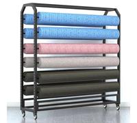 PP-Vic Présentoir Mobile En Tissu Robuste,Support De Rangement Pour Rouleaux De Tissu Commercial Avec Tige De Suspension Réglable Et Roulettes Pour Rouleaux De Vinyle/Films/Papiers Peints,160cm 12rods