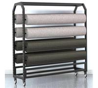 PP-Vic Présentoir Mobile En Tissu Robuste,Support De Rangement Pour Rouleaux De Tissu Commercial Avec Tige De Suspension Réglable Et Roulettes Pour Rouleaux De Vinyle/Films/Papiers Peints,160cm 8rods