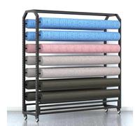 PP-Vic Présentoir Mobile En Tissu Robuste,Support De Rangement Pour Rouleaux De Tissu Commercial Avec Tige De Suspension Réglable Et Roulettes Pour Rouleaux De Vinyle/Films/Papiers Peints,130cm 14rods