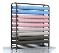 PP-Vic Présentoir Mobile En Tissu Robuste,Support De Rangement Pour Rouleaux De Tissu Commercial Avec Tige De Suspension Réglable Et Roulettes Pour Rouleaux De Vinyle/Films/Papiers Peints,160cm 18rods