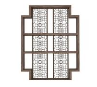 PP-Vic Présentoir Mural Pour Tasses À Thé De Style Chinois, Vitrine Décorative En Bois Massif À Plusieurs Fentes, Étagère D'affichage Antique Flottante Vintage, Style Campagnard,Bb