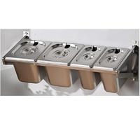 PP-Vic Station De Garniture Pour Pizza,Récipient Mural Pour Garniture De Pizza,Récipient Alimentaire En Acier Inoxydable Avec Couvercle Pour Sauce, Confiture,Garnitures De Fruits,58.5x22x18cm