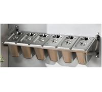 PP-Vic Station De Garniture Pour Pizza,Récipient Mural Pour Garniture De Pizza,Récipient Alimentaire En Acier Inoxydable Avec Couvercle Pour Sauce, Confiture,Garnitures De Fruits,70x22x18cm