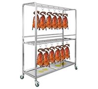 PP-Vic Support À Canard Et À Saucisses Suspendu, Support À Viande En Métal Commercial Et Détachable, Support De Cuisse De Poulet Robuste En Acier Inoxydable, Grand Support De Stockage,Cc