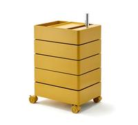 PP-Vic Table D'appoint De Rangement Rotative À 360°,Meuble D'appoint De Canapé,Table Basse De Studio Mobile, Rangement Rotatif Avec 5 Tiroirs,Rangement Des Outils Dans Les Salons De Coiffure,Jaune