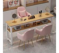 PP-Vic Table De Manucure En Bois, Bureau De Nail Esthéticien À Double Couche, Poste De Travail D'esthéticien Moderne, Bureau D'ordinateur De Bureau, Économie D'espace, Décoration