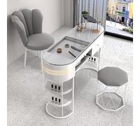 PP-Vic Table De Manucure Et De Maquillage, Table De Travail Moderne Pour La Technologie Des Ongles, Station De Travail Professionnelle Pour Salon De Beauté Et Spa,C