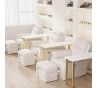 PP-Vic Table De Manucure Mobile Desk Nail Bureau, Table De Manucure Étroite Pour Manucure, Table De Manucure Avec Roues, Table De Manucure Portable, Stockage D'outils De Manucure,Yellow 95cm