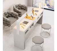 PP-Vic Table De Manucure Moderne Autoportante, Table De Manucure D'esthéticienne De Luxe, Table De Manucure Avec Collecteur De Poussière, Poste De Travail De Beauté Pour De Maquillage,160cm