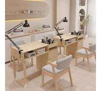 PP-Vic Table De Manucure Moderne Et Lumineuse, Table De Salon De Beauté, Table De Manucure Professionnelle Avec Tiroirs, Table De Spa, Grande Capacité,Marron