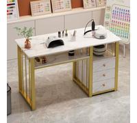 PP-Vic Table De Manucure Moderne, Table De Manucure Professionnelle Pour Femmes, Table De Manucure Avec Tiroirs, Poste De Travail Pour Salon De Beauté,With cabinet