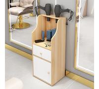 PP-Vic Table De Salon Professionnelle Pour Coiffeur - Meuble De Rangement Vertical Avec Tiroirs Et 2 Supports Pour Sèche-Cheveux Pour Salon De Beauté, Salon De Coiffure, Tatouage,Marron