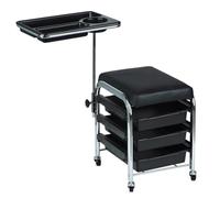 PP-Vic Table De Tabouret De Pédicure Mobile, Chariot De Rangement Pour Ongles De Salon De Beauté,Chaise De Chariot À Outils Portable Avec Tiroir, Adaptée Au Salon De Coiffure,Au Salon De Beauté