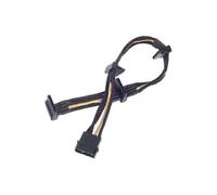PP07 - Rallonge de câble d'alimentation - alimentation interne 4 plots (M) pour alimentation SATA (F) - 30 cm - Noir/or