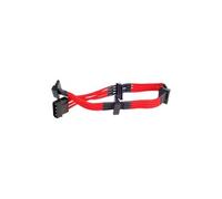 SilverStone SST-PP07-BTSR Rallonge 4 broches Molex vers 4x SATA - 300mm rouge