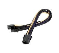 PP07 - Rallonge de câble d'alimentation - Alimentation PCIe de 8 broches (6+2) (M) pour Alimentation PCIe de 8 broches (F) - 25 cm - Noir/or