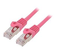 PP6-1M/RO Patch cord F/UTP 6 Line CCA PVC rose L: 1m RJ45 mâle GEMBIRD