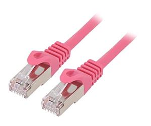 PP6-1M/RO Patch cord F/UTP 6 Line CCA PVC rose L: 1m RJ45 mâle GEMBIRD