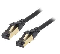 Câble Réseau Gembird Cat8 S/FTP 15m RJ-45 Mâle/Mâle, Blindage Aluminium, LSZH, 2000 MHz, Noir, Diamètre 5.8mm, PP8-LSZHCU-BK-15M