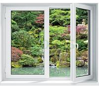 PPA DESIGN Sticker Fenêtre Trompe l'oeil Nature Rivière - SATOFE0256 (100x83cm)