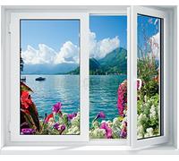 PPA DESIGN Sticker Fenêtre Trompe l'oeil Vue sur la Mer SATOFE0174 (30x25cm)