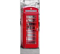 PPA DESIGN Sticker Porte Trompe l'oeil Cabine Téléphonique Anglaise- SAPP583 (63x204cm)