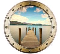 PPA DESIGN Sticker Trompe l'oeil Hublot Ponton - SATOHU259 (40x40cm)