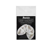 Ibanez Médiators Grip Wizard PPA16MRG-WH – Lot de 6, grip caoutchouc 0,8 mm, blanc